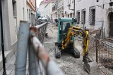 Rozkopana ulica Jagiellońska w Krakowie. Prace mają potrwać do września
