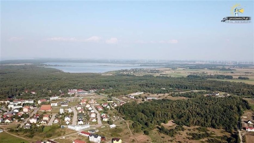 Sztuczna plaża z lotu ptaka