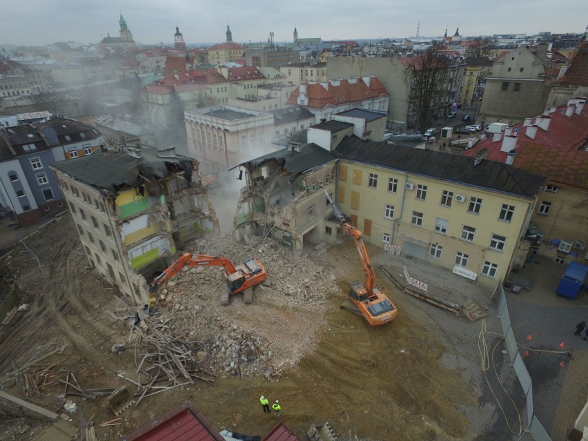 Burzenie części szpitala przy ul. Staszica w Lublinie