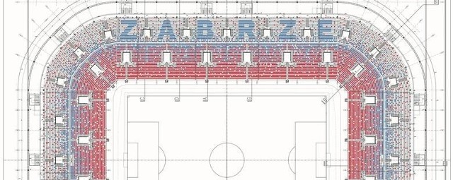 Tak ma wyglądać kolorystyka trybun stadionu w Zabrzu. Trybunę za bramką z prawej zajmie Torcida