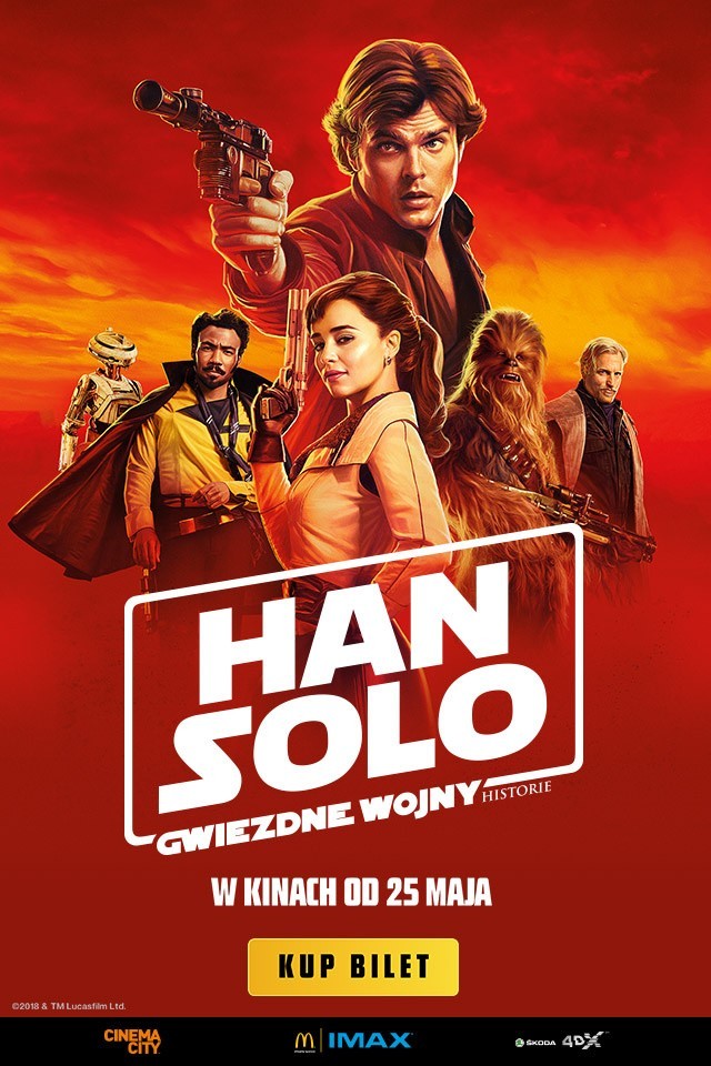 Premiera filmu "Han Solo: Gwiezdne wojny – historie" BILETY w sprzedaży MULTIKINO CINEMA CITY HELIOS