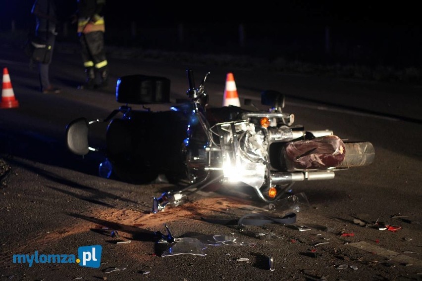 Gawrychy: Krowa wtargnęła na jezdnię. Ranny motocyklista trafił do szpitala [ZDJĘCIA]