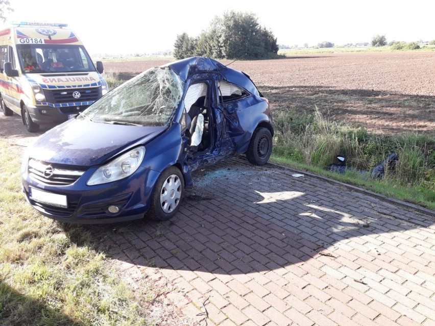 Wypadek na ul. Korzeniewskiej w miejscowości Mareza 18.07. Poszkodowana została 20-letnia kobieta, przetransportował ją śmigłowiec LPR 