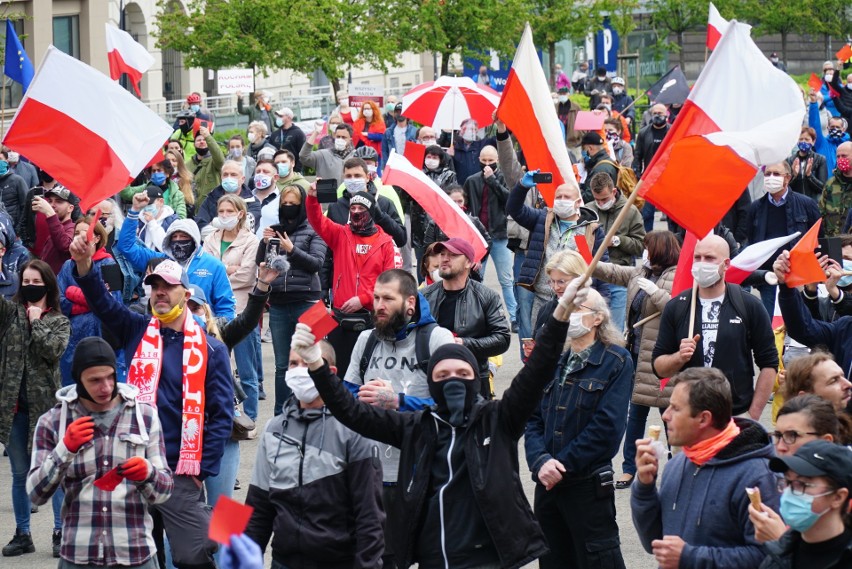 1 maja na placu Wolności w Poznaniu odbył się protest...