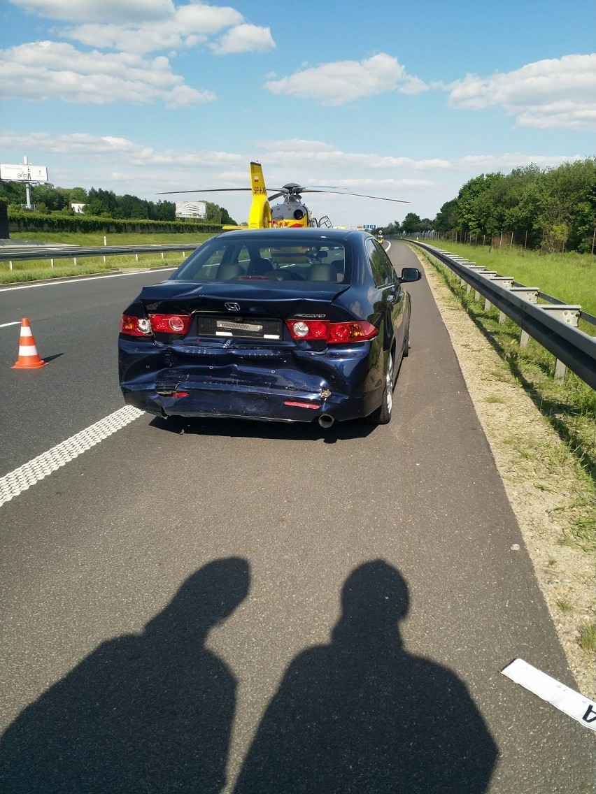 Wypadek na autostradzie A4 w okolicy Aleksandrowic i Balic