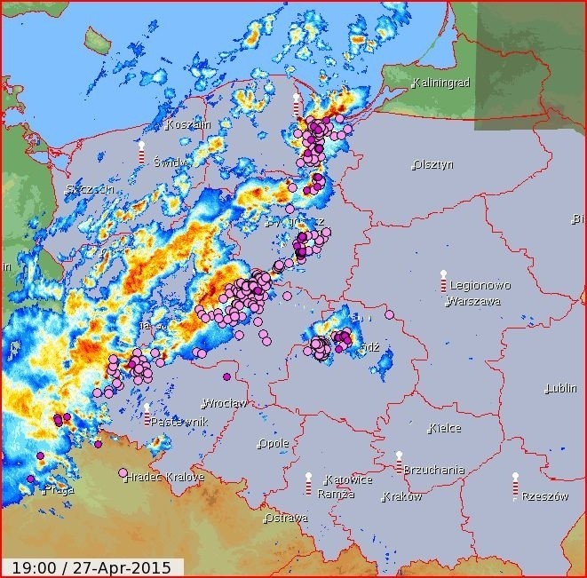 Gdzie jest burza? Burzowa mapa Polski ONLINE RADAR BURZOWY