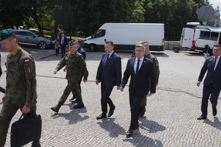 Minister obrony narodowej Mariusz Błaszczak w Katowicach...