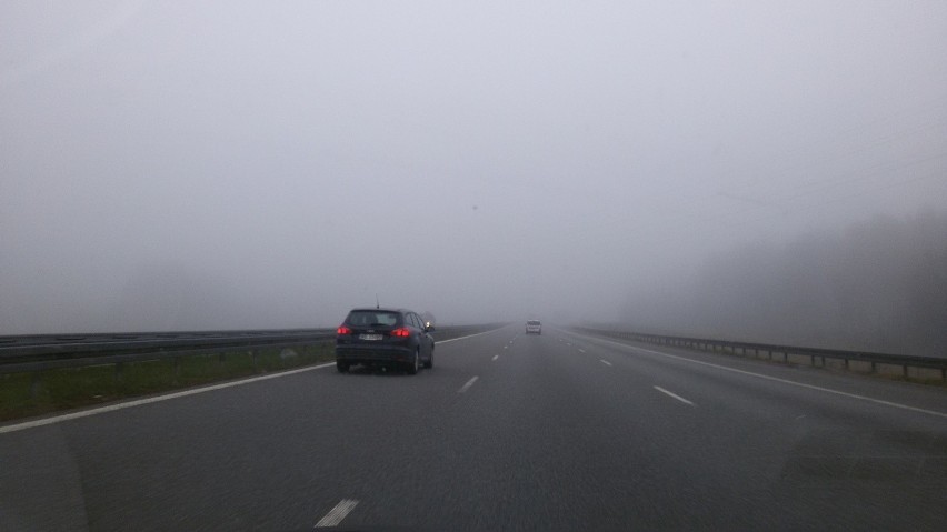 Mgła na autostradzie A4 i A1.