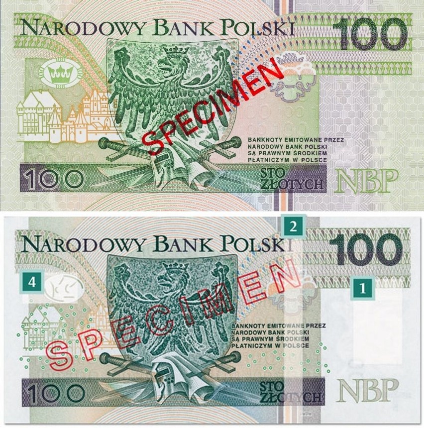 Wzory banknotów przed i po zmianach