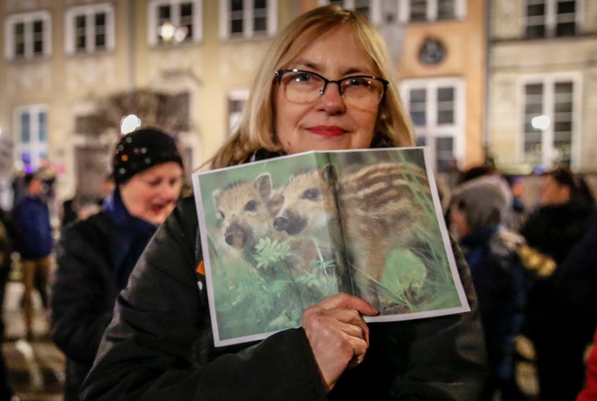 Gdański protest przeciwko masowemu odstrzałowi dzików,...