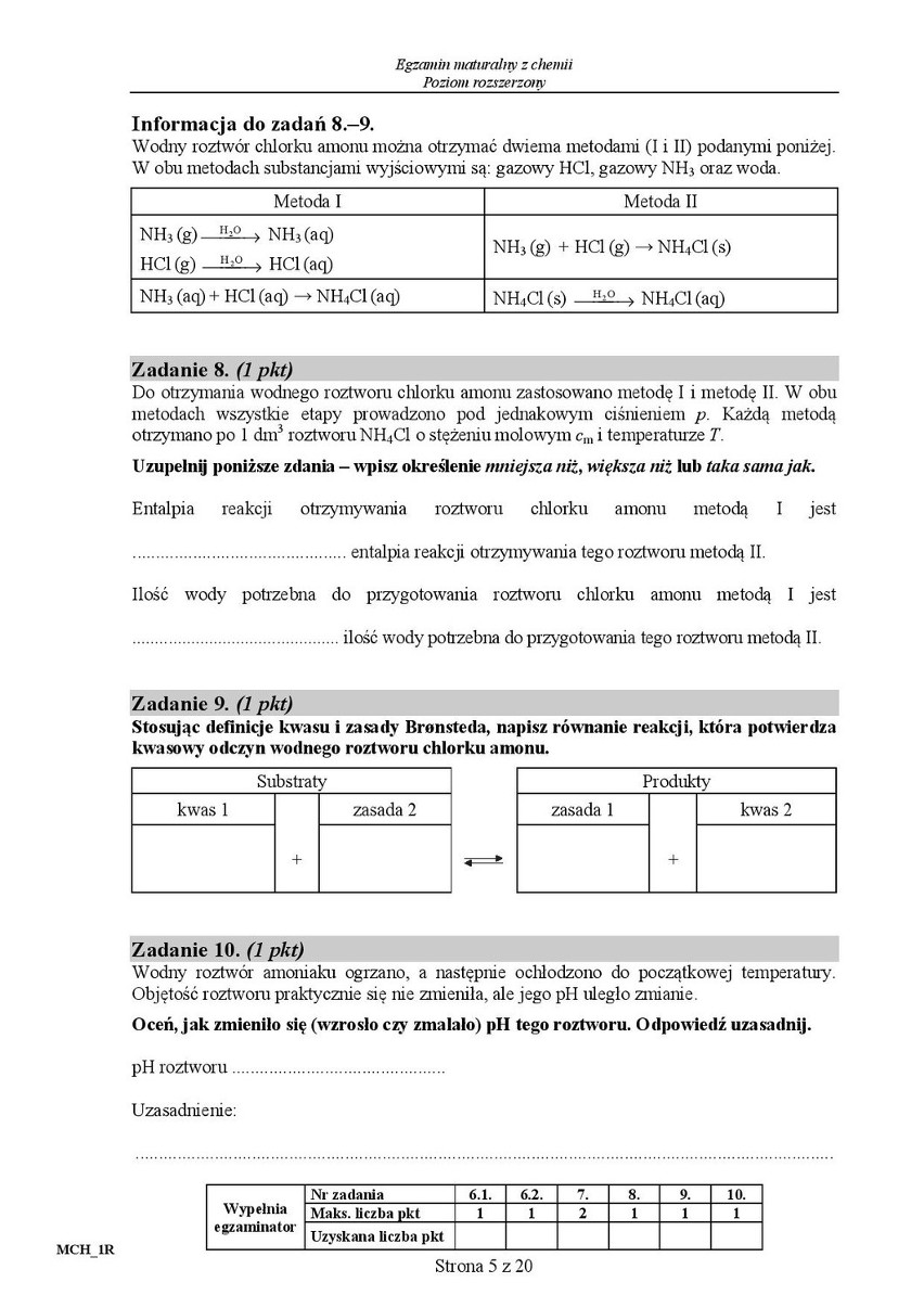 Stara matura 2016: CHEMIA rozszerzona [ODPOWIEDZI, ARKUSZ...