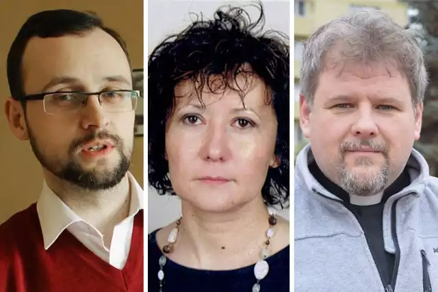 Od lewej: Maciej Róg - Człowiek Roku powiatu brzeskiego, Beata Szkutnik-Orlikowska - Człowiek Roku powiatu namysłowskiego i ks. Roman Dyjur - Człowiek Roku powiatu nyskiego.