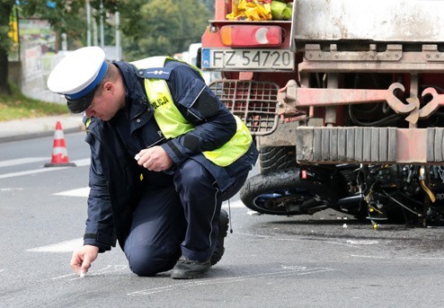 Wypadek motocyklisty na ulicy Wrocławskiej w Zielonej Górze