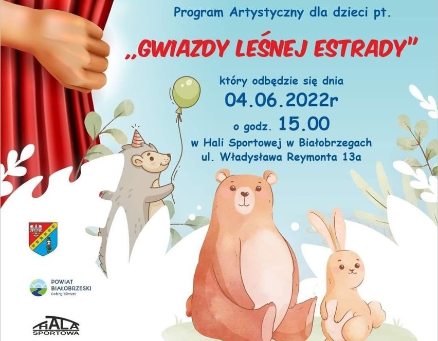 Dzień Dzień Dziecka z "Gwiazdami Leśnej Estrady" w białobrzeskiej hali sprotowej. Zaproszone są dzieci z całego powiatu 