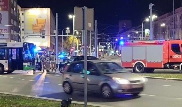 Wypadek na placu Rodła w Szczecinie