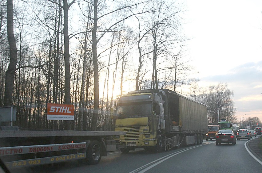 Pożar TIR-a w Katowicach