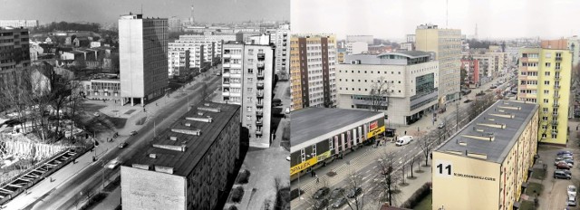 Zdjęcie z 1978 roku. Najwyższy budynek to tzw. ONZ,czyli rektorat UwB, a w lewym dolnym rogu budowa dzisiejszego Opałka. Tak te same okolice wyglądają dziś. Obok ONZ obecna siedziba Książnicy Podlaskiej