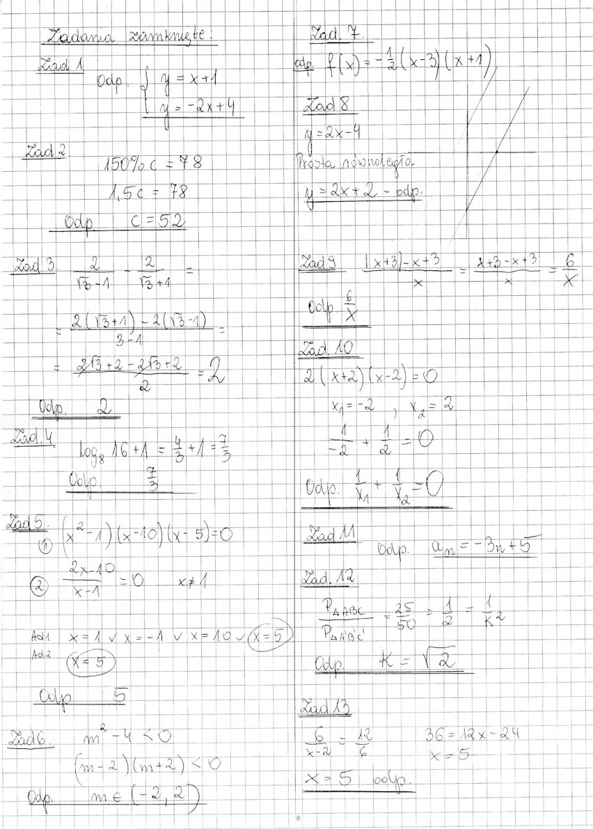 Matura 2015: Matematyka (ARKUSZE, ODPOWIEDZI z poprzedniego...