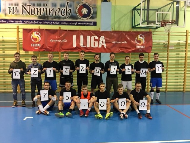 GKS Ekom Futsal Nowiny otrzymał od gminy wsparcie finansowe w wysokości 75 tysięcy złotych.