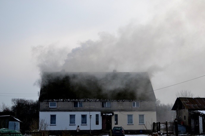 Pożar domu w gminie Świeszyno.