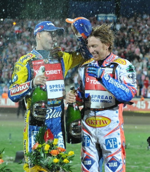 Tomasz Gollob i Jason Crump na podium