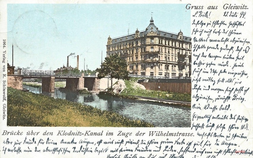 1899 , Most nad kanałem Kłodnickim.