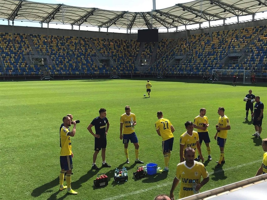 Arka Gdynia wygrała z Olimpią Elbląg (14.08.2020). Pierwsze zwycięstwo w przedsezonowym sparingu