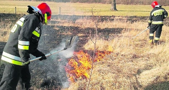 Skoro wiosna, to... trawy w ogniu. Takie obrazki, niestety, powtarzają się co roku. Także w marcu strażacy regionu kazimierskiego wzywani byli wiele razy do gaszenia płonących łąk i nieużytków. 