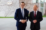 Premier Mateusz Morawiecki po spotkaniu z kanclerzem Niemiec Olafem Scholzem. "Liczę na koniec polityki obłaskiwania Rosji"