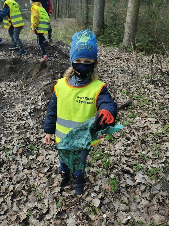 Przedszkolaki z Sędziszowa sprzątały las. Zebrały dwa...