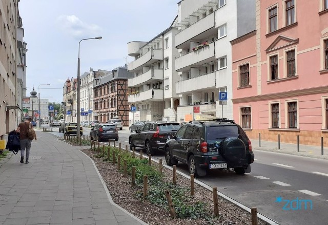 Zieleń sadzona jest m.in. w miejscach zlikwidowanych miejsc parkingowych - ul. Jeżycka