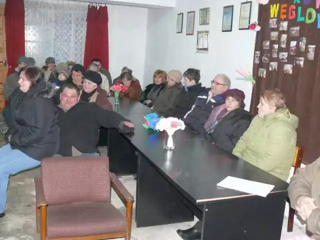 Podczas zebrania w Węglowie, w gminie Wąchock.