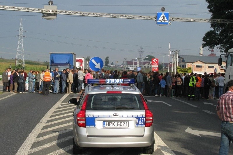 Blokada na krajowej "czwórce" [ZDJĘCIA]