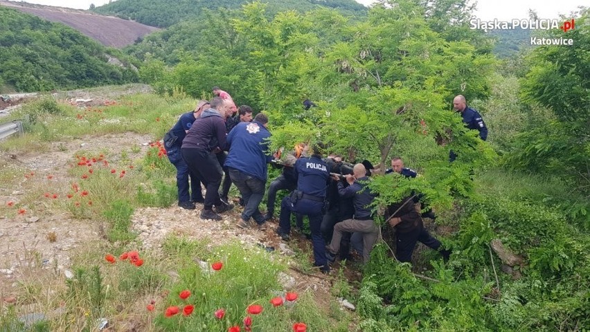 Polscy policjanci, m.in. sierż. szt. Łukasz Gawlik z Bochni...