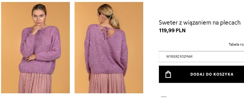 Różowy sweter, 119,99 zł.