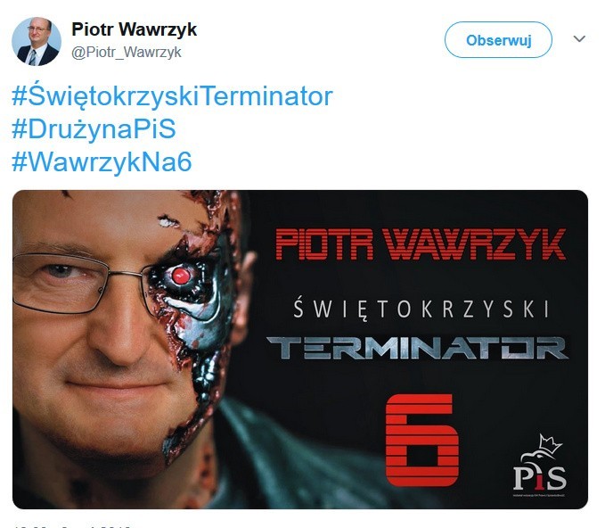 Piotr Wawrzyk zapowiada walkę jak terminator