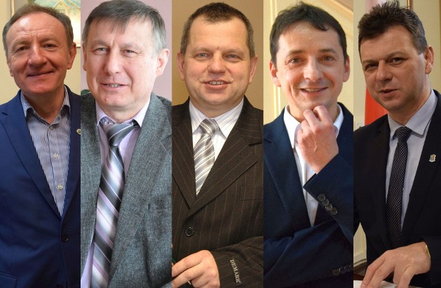 Olescy włodarze, od lewej: Sylwester Lewicki, Włodzimierz Kierat, Waldemar Czaja, Andrzej Jasiński, Roland Fabianek