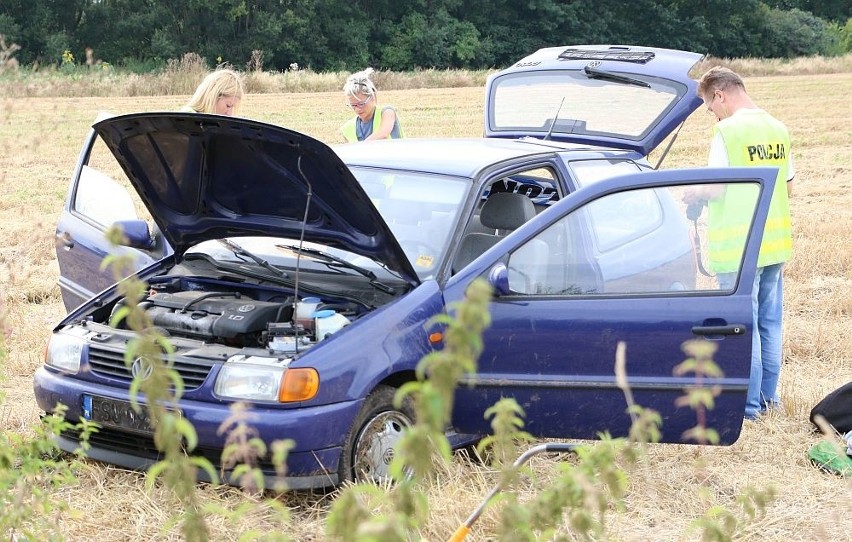 Polo zatrzymało się na ściernisku.