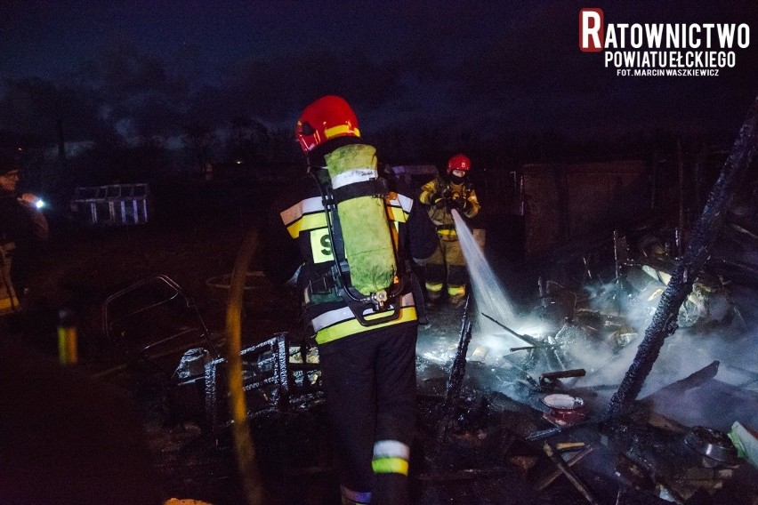 Ełk. Pożar altany na terenie ogródków działkowych [ZDJĘCIA]