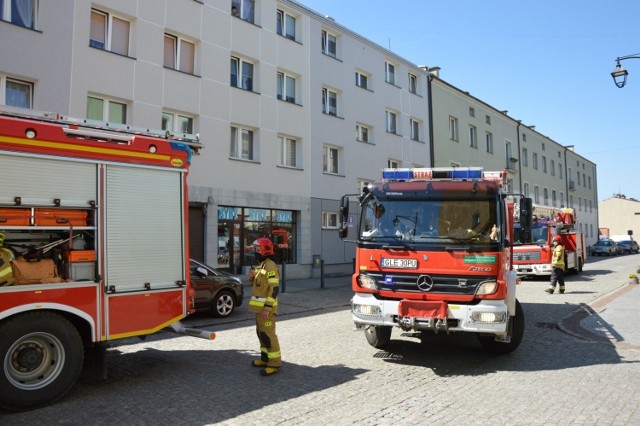 Pożar mieszkania w centrum Lęborka w czwartek, 13.05.2021 r.