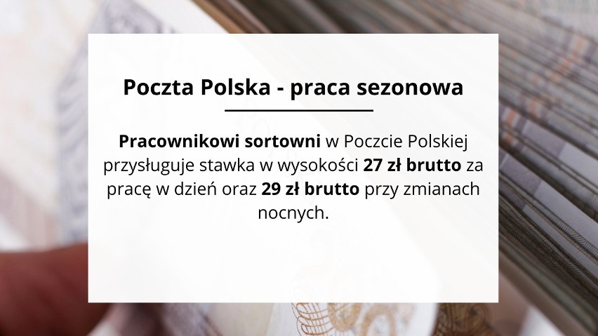 Pracownikowi sortowni w Poczcie Polskiej przysługuje stawka...