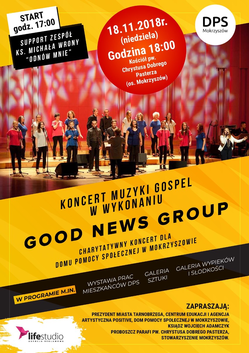 Koncert charytatywny z GOoD News Group już w niedzielę w Tarnobrzegu. Warto przyjść i pomóc