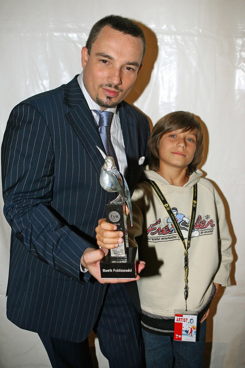 Jacek Stachursky z synem w 2006 roku