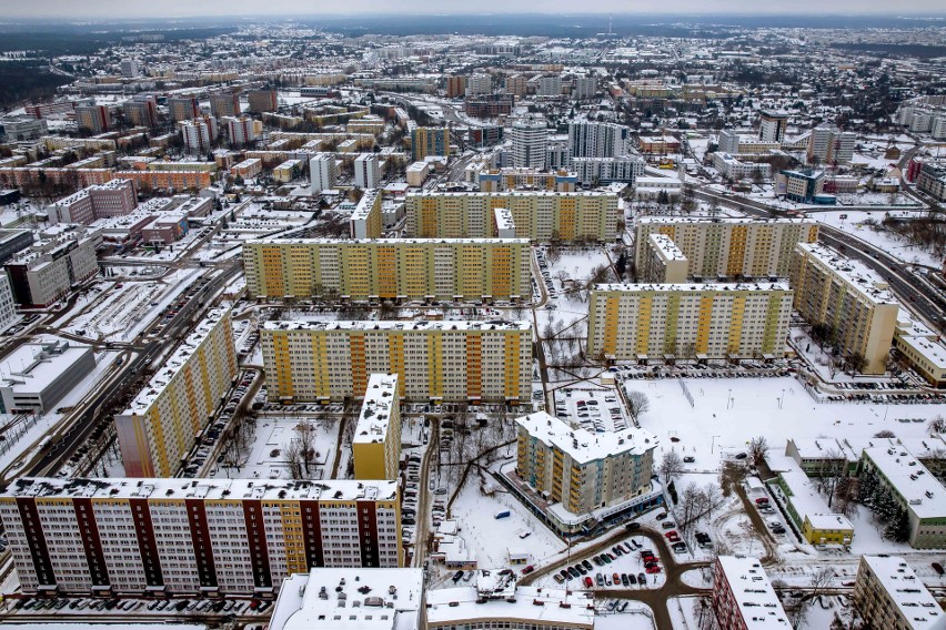 Tak wygląda zima w Białymstoku [zdjęcia z lotu ptaka]