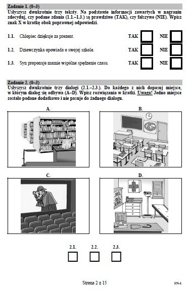 Sprawdzian 2015 szóstoklasisty. Język niemiecki [ODPOWIEDZI,...