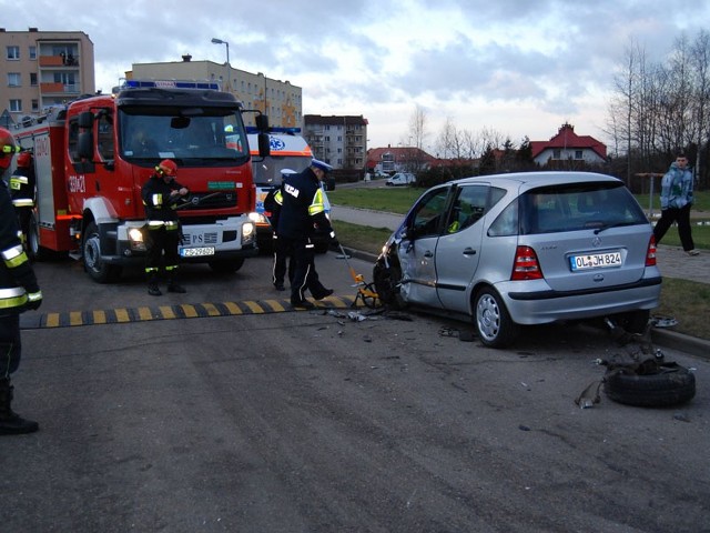 Wypadek na ulicy Wyki w Koszalinie.