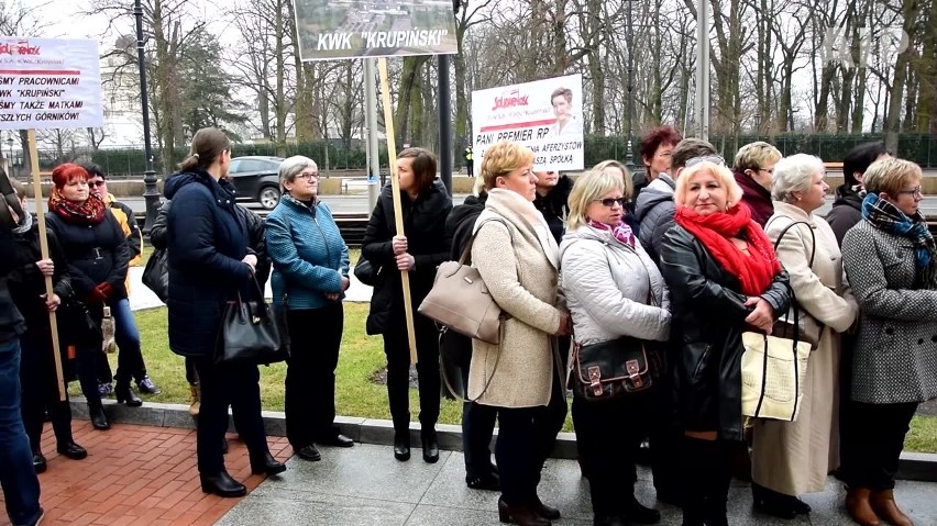 Żony i pracownice kopalni „Krupiński" z petycją u premier...