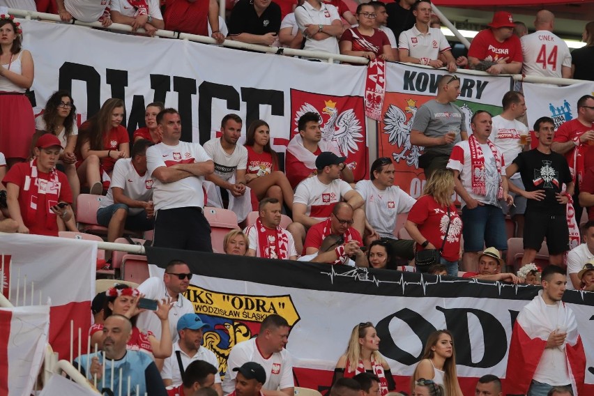 Kibice Biało-Czerwonych na meczu Macedonia Płn. - Polska w...