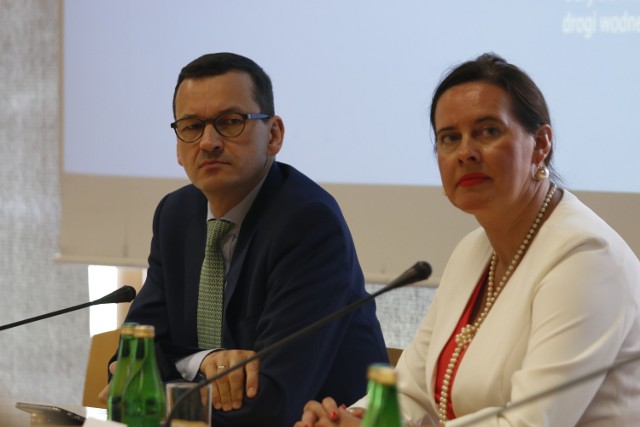 Wicepremier i minister rozwoju Mateusz Morawiecki na spotkaniu z samorządowcami z województwa opolskiego.