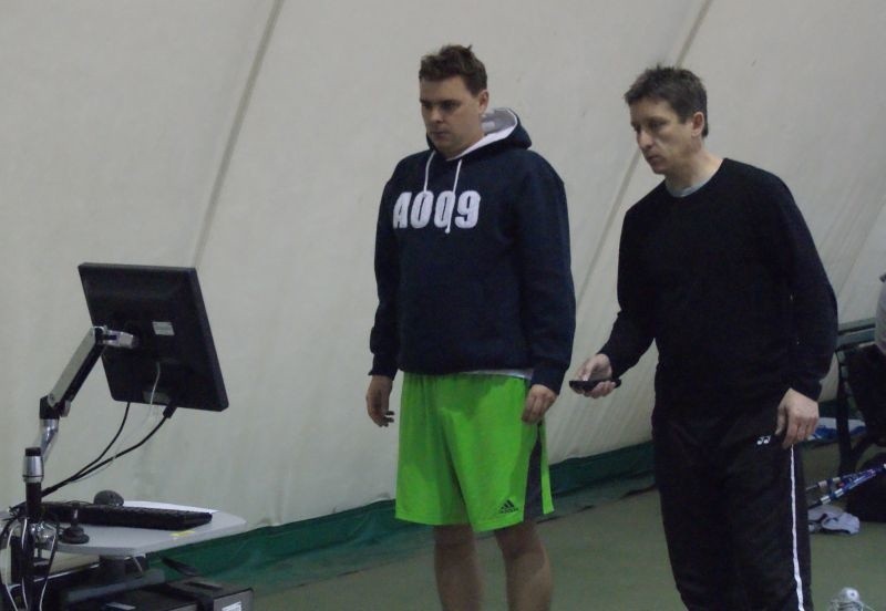 Piotr Żurek podczas testów z deblistą Marcinem Matkowskim
